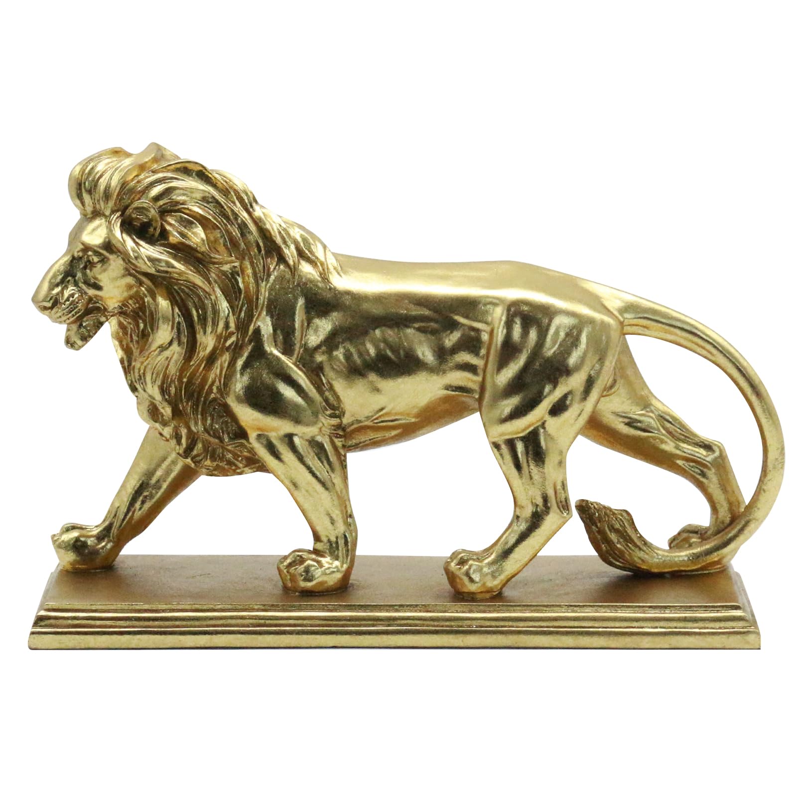 Amazon.com: Lukitas Walking Gold Lion Sculpture Decor, Majestic