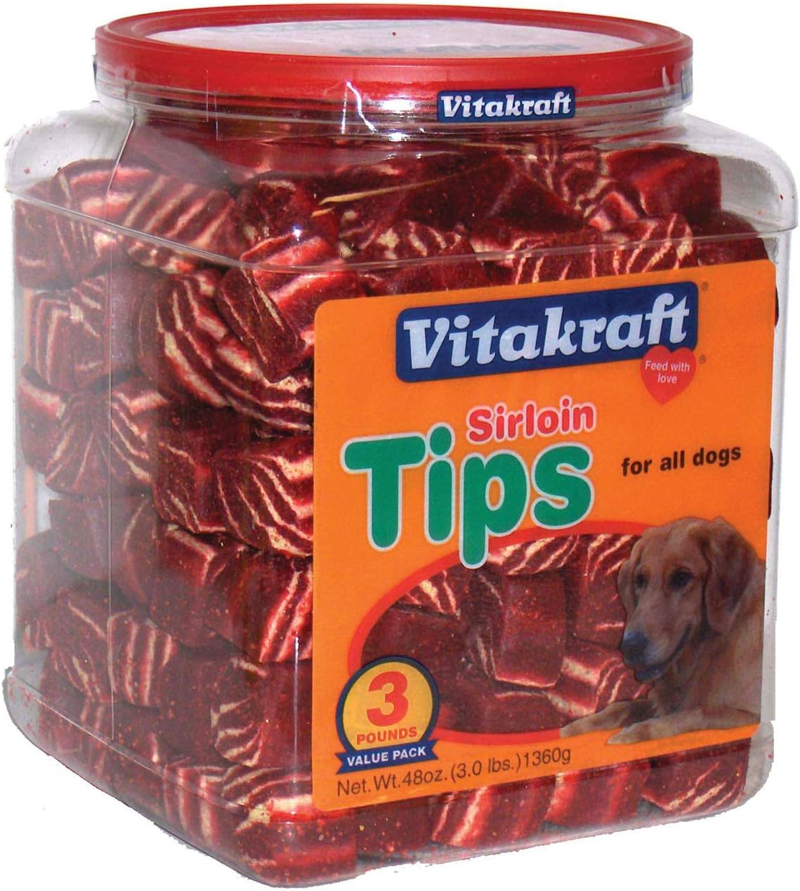 Vitakraft Sirloin Tips Treat for Dogs, 3 Pounds Per Container Pet Snack Treats