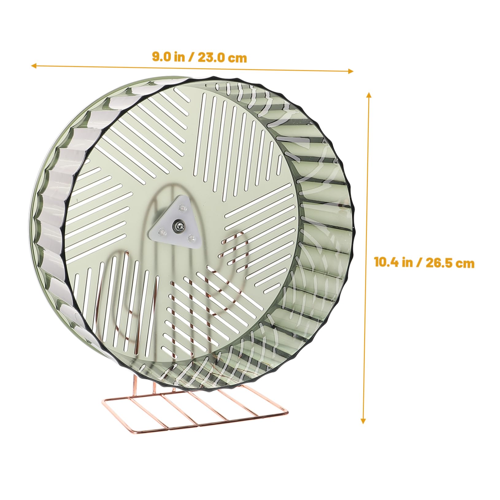 Gatuida Rueda De Hámster Silenciosa y Estable Soporte Metálico Dorado, Rueda De Ejercicio para Chinchilla y Rata, Tamaño Grande Verde Oscuro, Accesorio para Jaula De Mascotas Pequeñas