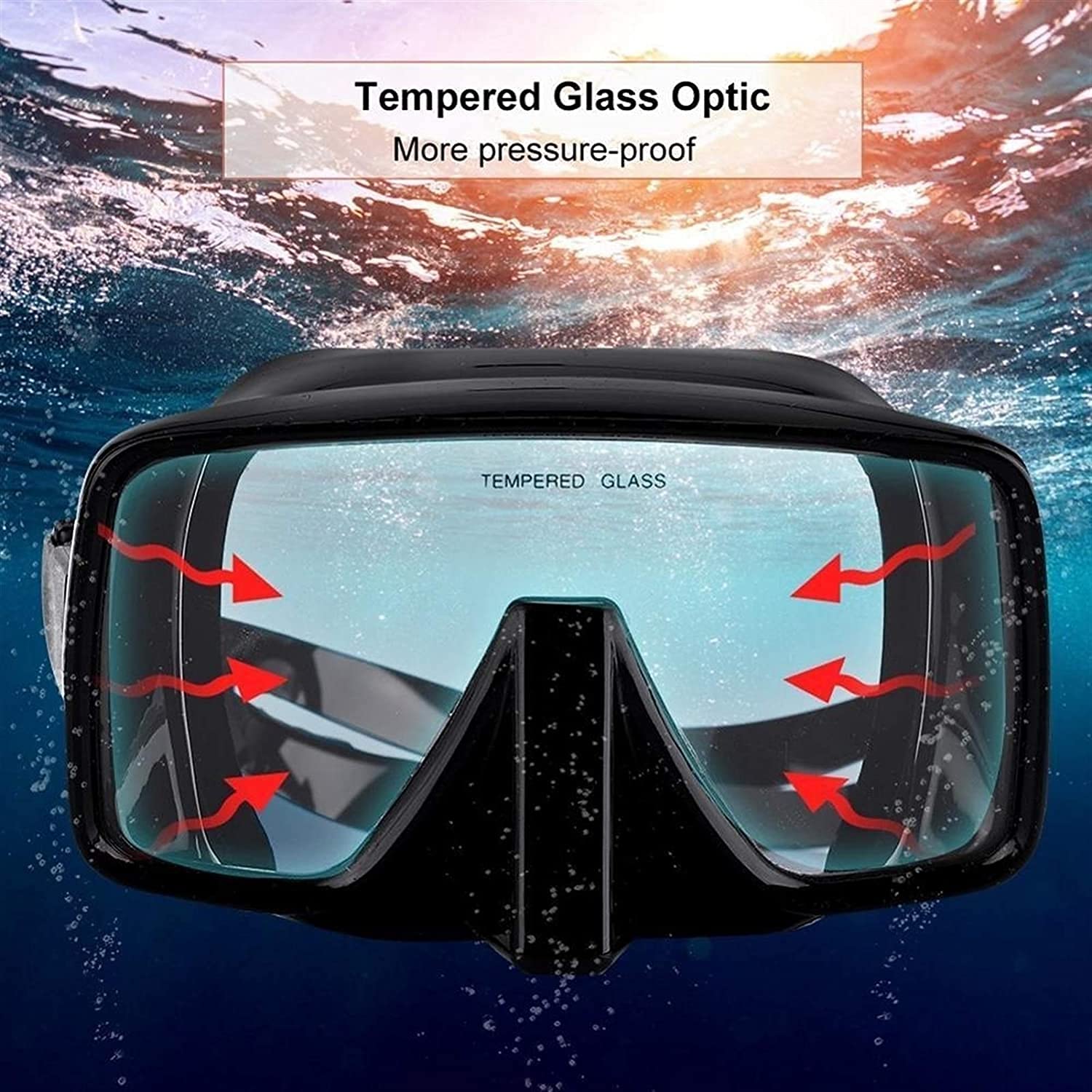 Tauchmasken, Schnorchelmaske, Antibeschlag-Silikon-Unterwasser-Schwimmbrille, HD, Nicht polarisierte Taucherbrille, Schwimmausrüstung für Erwachsene