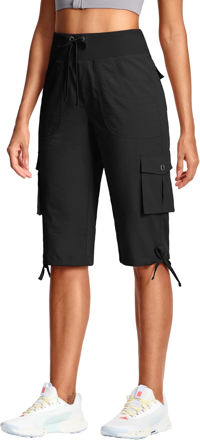15"/ 18" Capri Pants for Women Cargo Hiking Pants Lightweight Women's Capris with 6 Pockets Summer Casual Travel