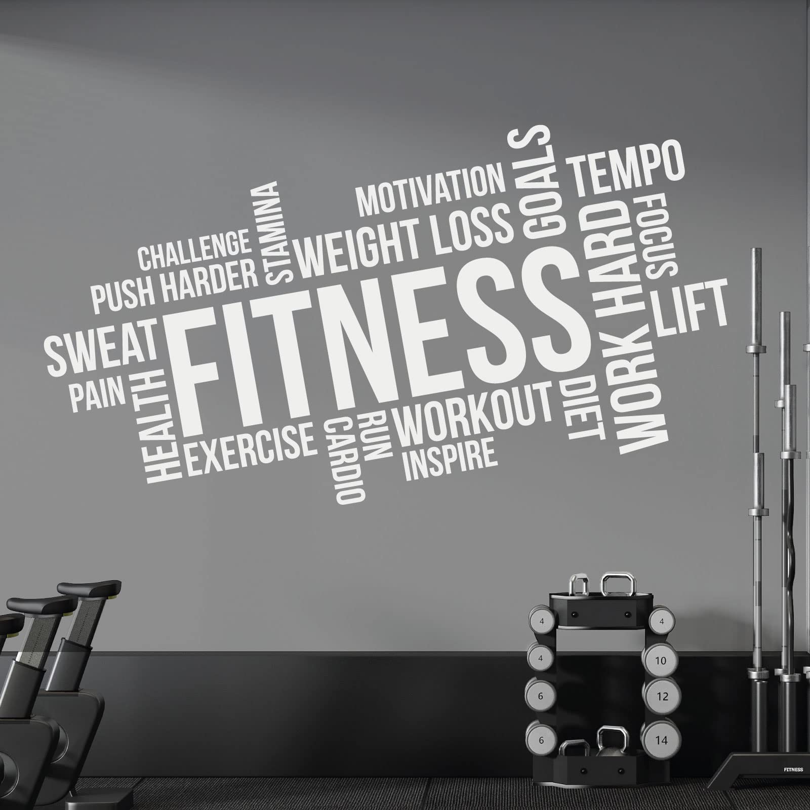 Autocollant Vinyle Citations Motivation Fitness - Décoration Murale Amovible, Fait Main Aux USA