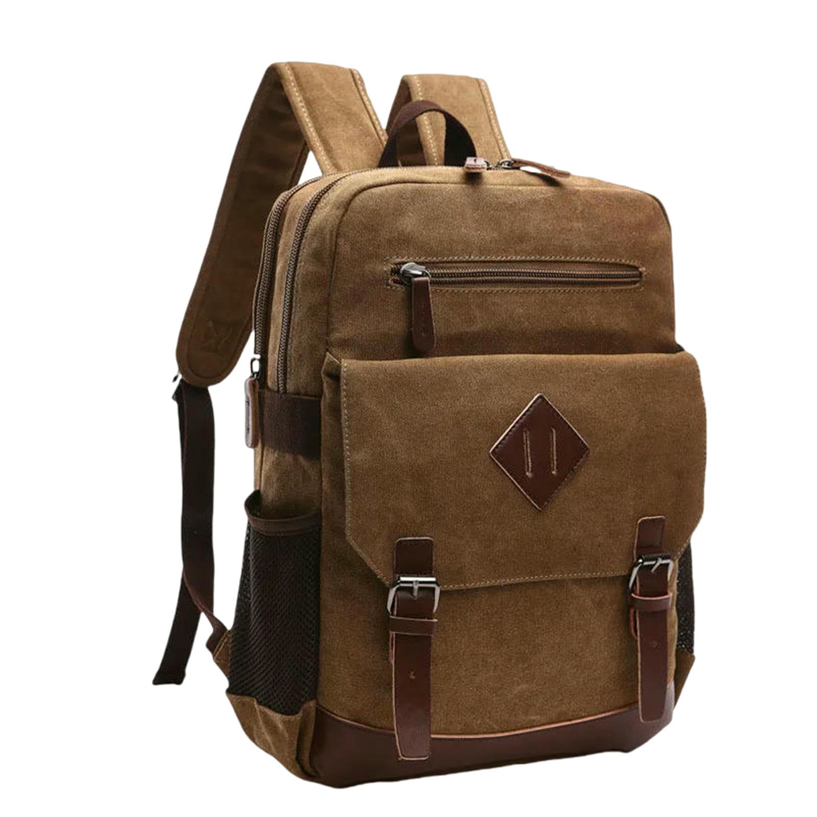 Zaino Scuola Grande da Uomo in Tela Vintage per Bookpack Adatto alla Maggior Parte dei Laptop 15,6 Pollici Borsa Viaggio Escursioni-Nero