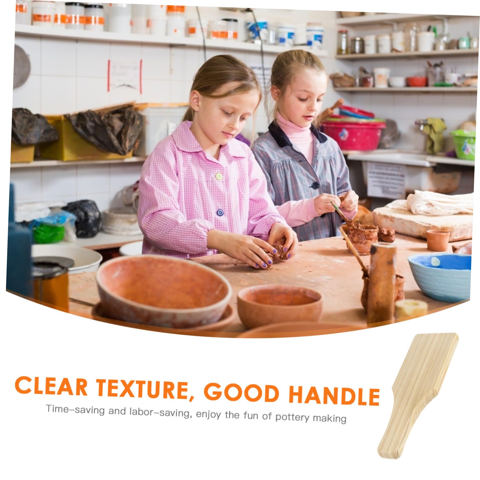 Paleta de Madera para Arcilla Paddel Cubierta de Tablero de Cerámica, Herramienta Labor-saving y Time-saving para Pottery Making Textura Clara y Superficie Suave