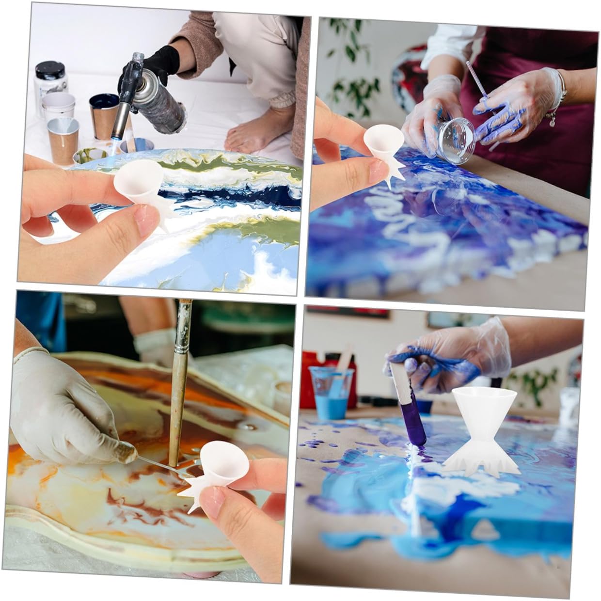 Silicone Painting Pouring Cups 6pcs Reusable Fluid Cups for Artists image 5
