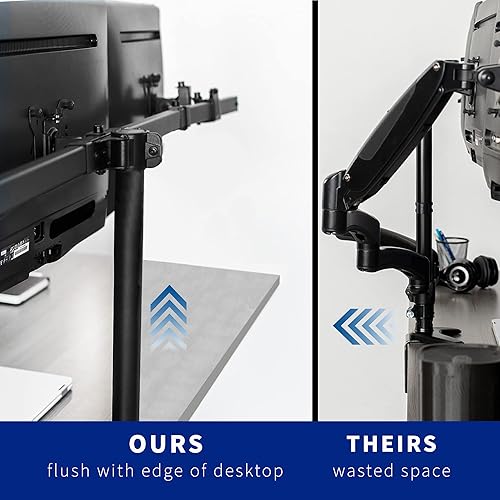 Miniatura 4 de VIVO Soporte de escritorio con abrazadera LED LCD de 21.5 a 27 pulgadas para monitor triple, empotrado a la pared, soporte articulado para