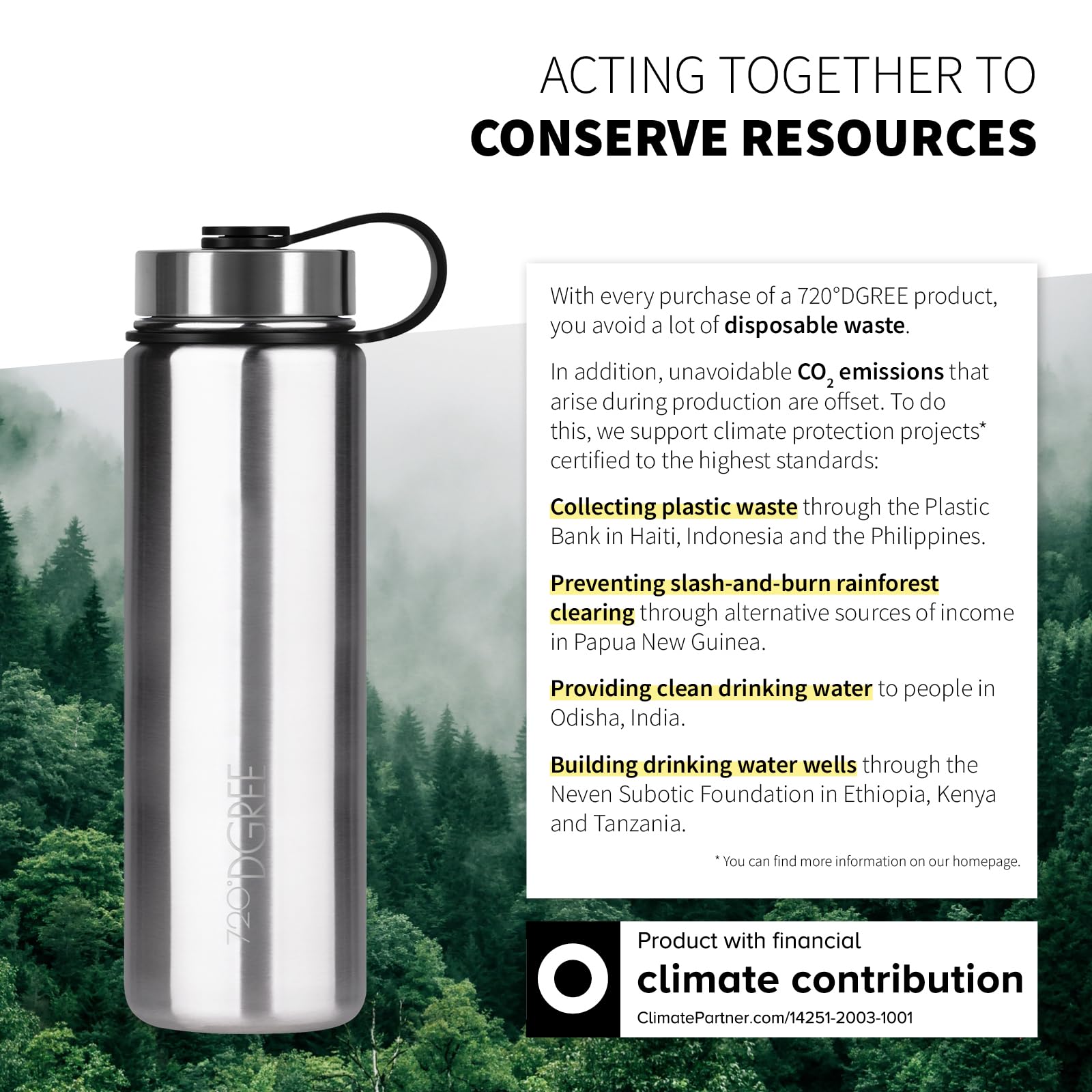 720°DGREE Borraccia termica 500 ml "noLimit" - Bottiglia acqua termiche in acciaio inox - Senza BPA - Borracce perfetto per bevande (530ml) calde, fredde, Bambini, Bambina, Scuola +2 Coperchi