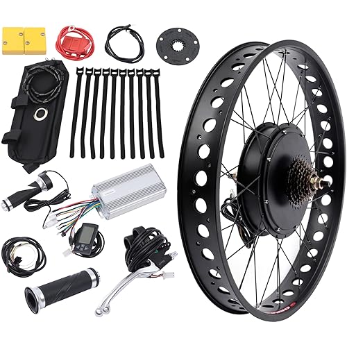 20/26/27.5/29 Inch Ebike Conversion Kit 48/72V 0.75/1/2KW Rear Wheel E Bike Motor Conversion Hub Electric Bicycle Wheel, 9 Speed Rear Wheel Motor Kit with Controller, LCD Display, PAS (No Batteries)
