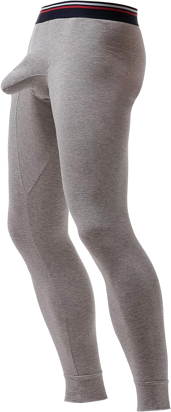 Ouruikia Men's Thermal Underwear Pants Thermal Bottoms Long Johns Bottoms with Separate Pouch