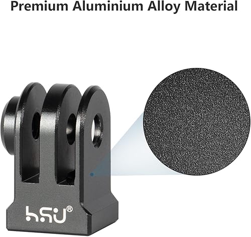 Miniatura 4 de HSU Adaptador de montaje de trípode GoPro de aleación de aluminio para GoPro Hero 13/12/11/10/9/8/7/6, Mini 1/4-20 Monopod de metal para AKASO