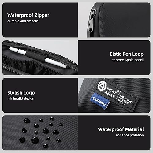 Miniatura 4 de RIGHT AWAY Bolsa de viaje para tecnología de viaje, funda impermeable para cables, organizador de electrónica, bolsa de almacenamiento para