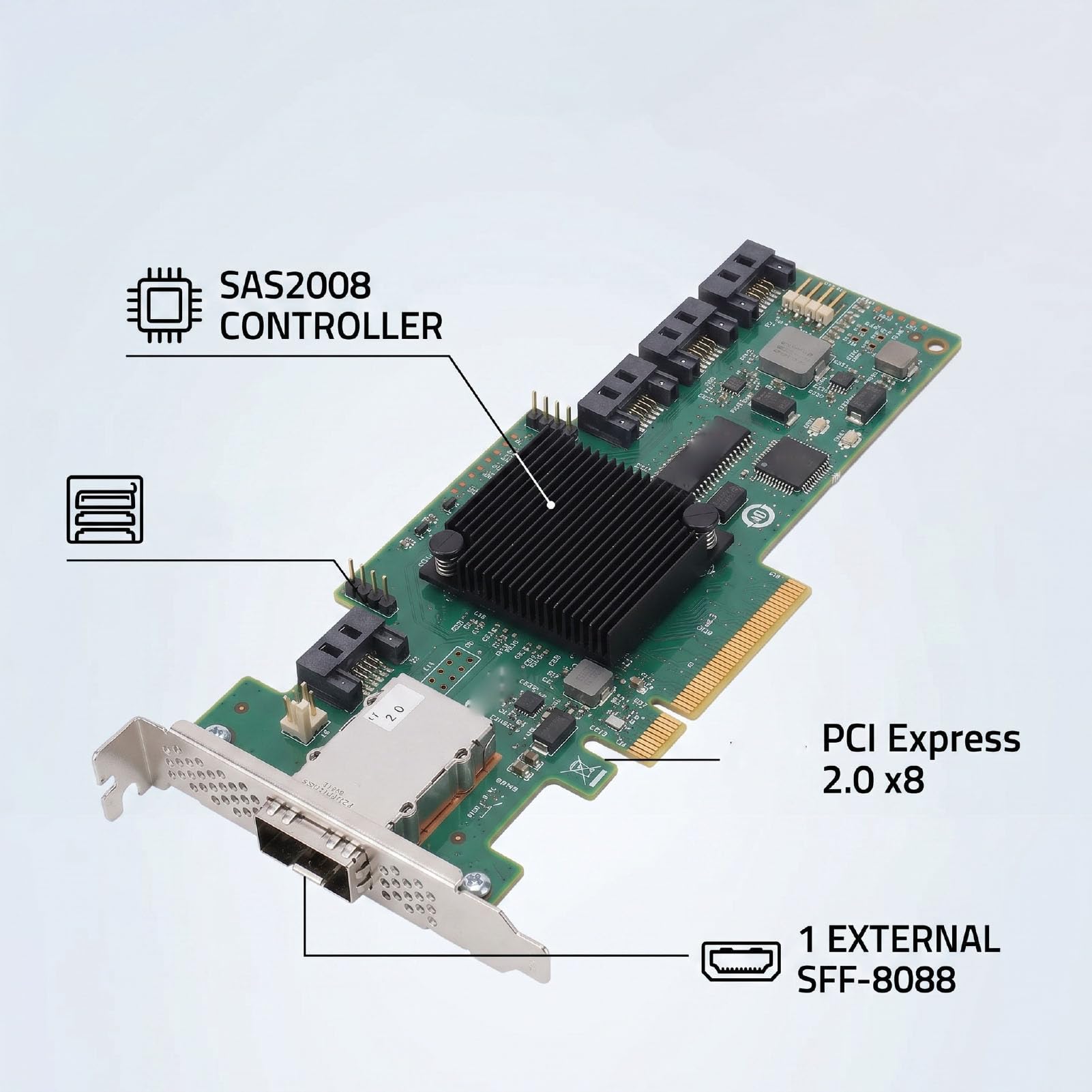 Cryfokt Scheda Controller SAS 9212 4i4e, Controller HBA PCI Express 2.0