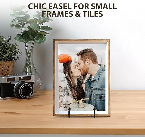 Miniatura 5 de Soporte de placa de caballete  Paquete de 4 soportes de placas para exhibición  Soporte de marco de metal de hierro  Caballetes de mesa de 4.5