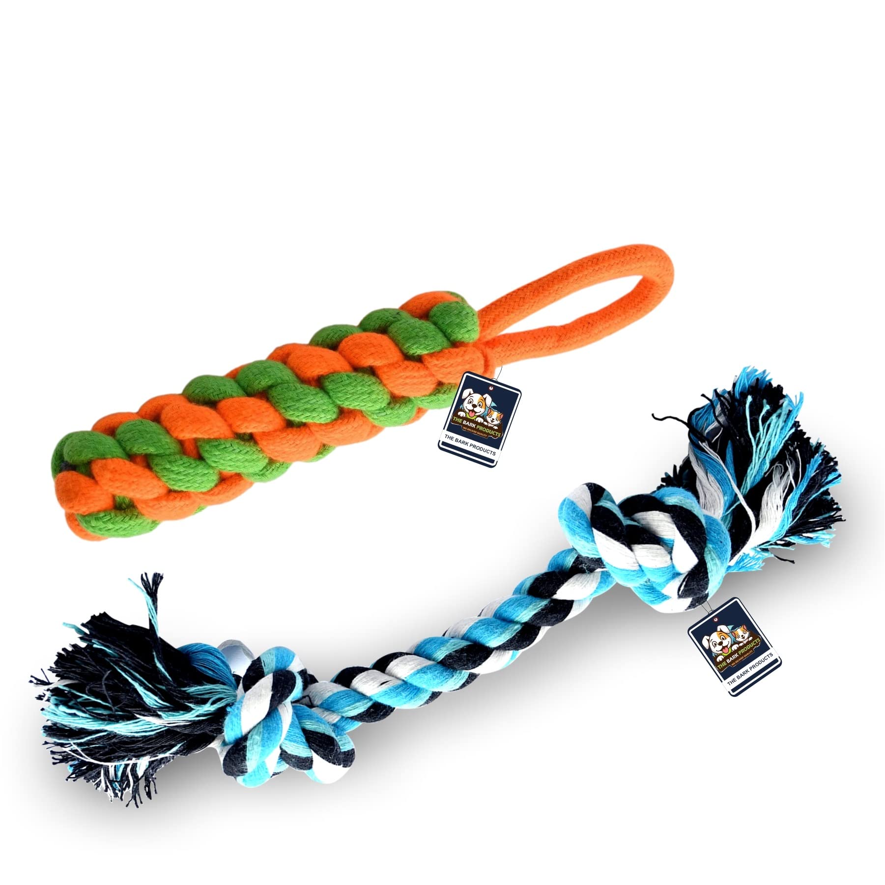 The Bark Products Set of 2 Heavy Duty Dental Dog Chew Toys (Cotton Blend Rope Dummy + 100% Cotton 2 Knot Rope) Durable Exceptional Attractive Vibrant Colors (Color May Vary) (B0BJ92TDQF) Amazon Price History, Amazon Price Tracker