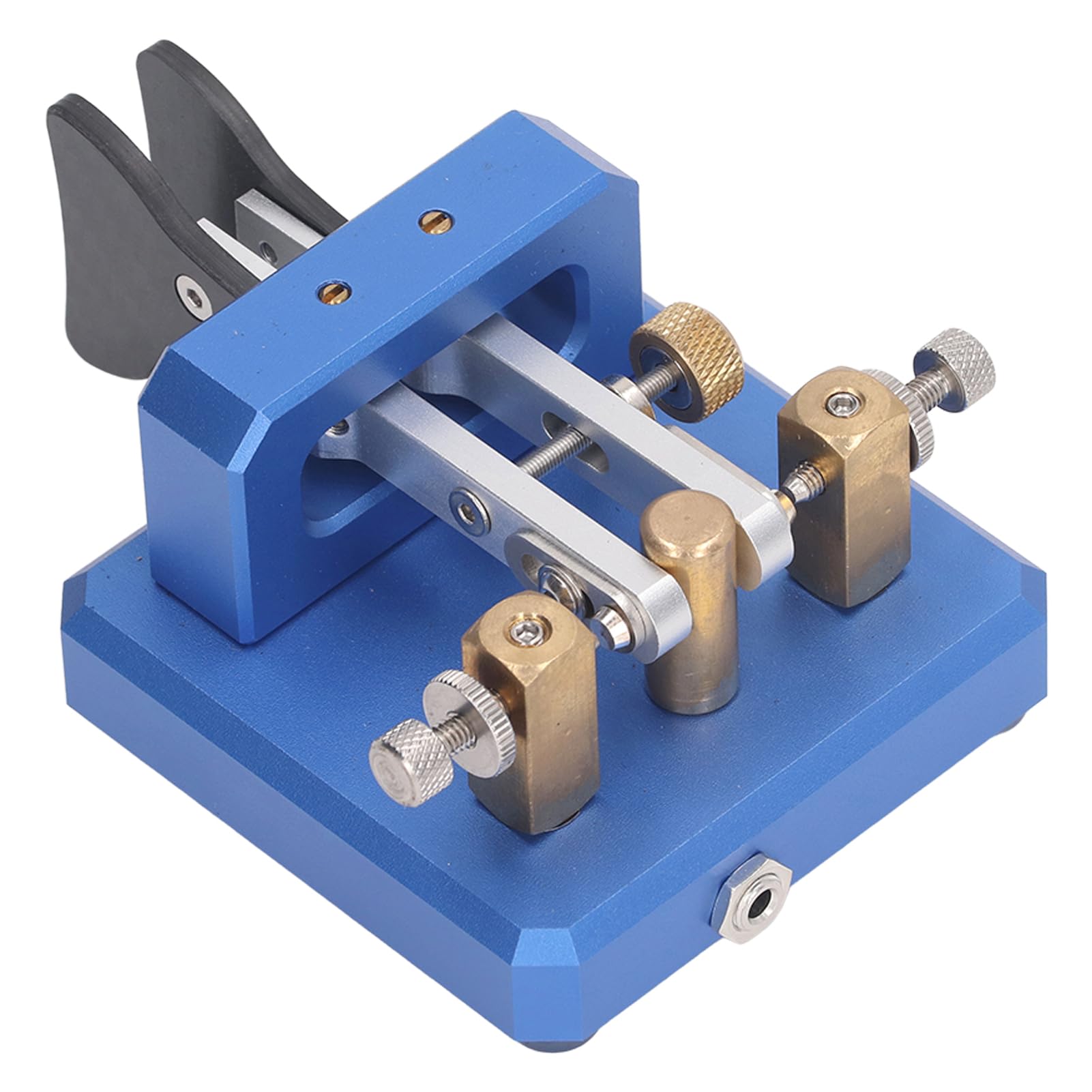 Chiave codice Morse Doppia paletta Chiave telegrafica CW automatica Strumento chiave codice Morse Acciaio (Blu)