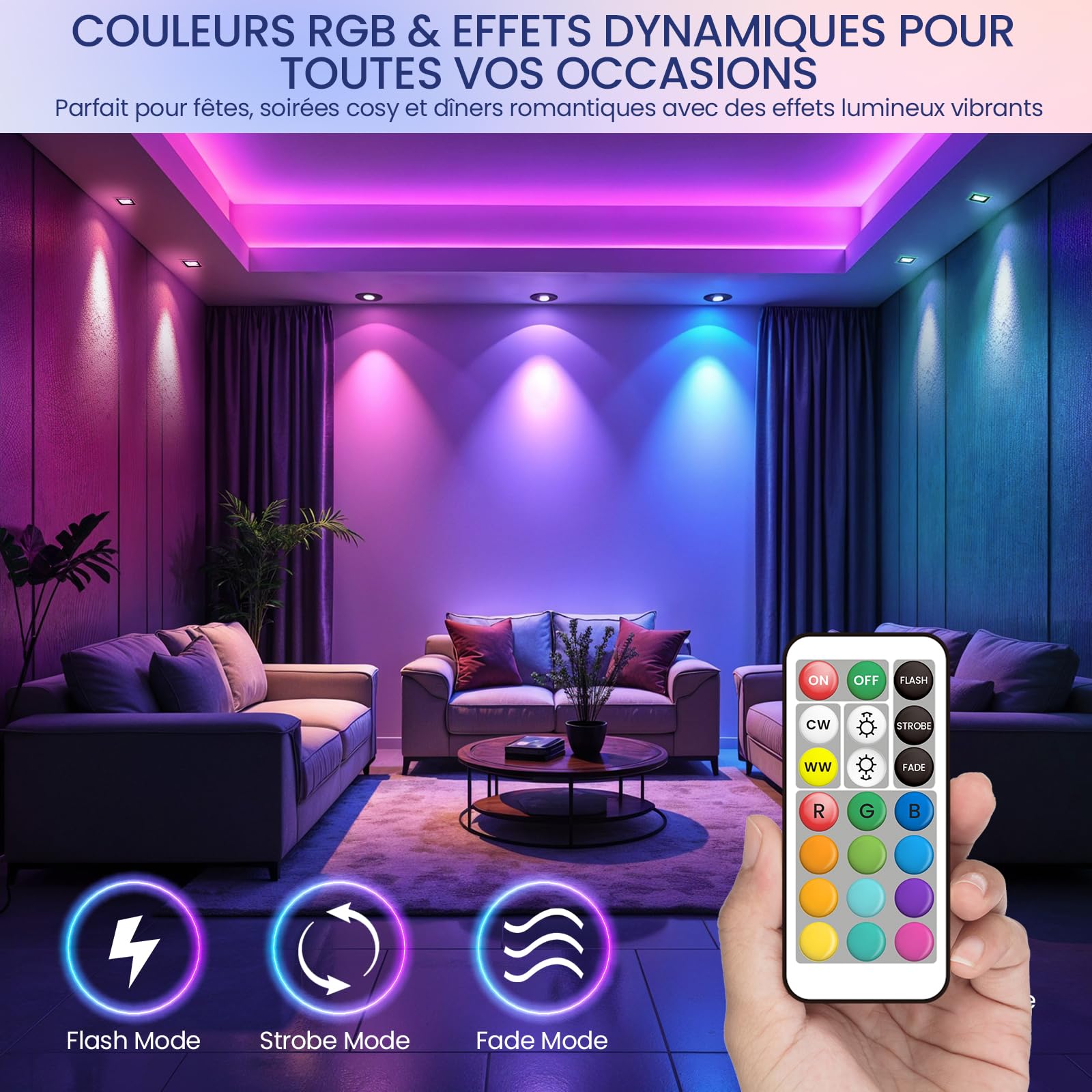 BrightWish Ampoule LED RGB E14 avec Télécommande, Dimmable, Changement de Couleur, Blanc Chaud 3000K & Froid 6000K, 12 Couleurs, 2W, pour Salon, Chambre, Fête (Lot de 2 BrightWish Ampoule LED RGB E14 avec Télécommande, Dimmable, Changement de Couleur, Blanc Chaud 3000K & Froid 6000K, 12 Couleurs, 2W, pour Salon, Chambre, Fête (Lot de 2