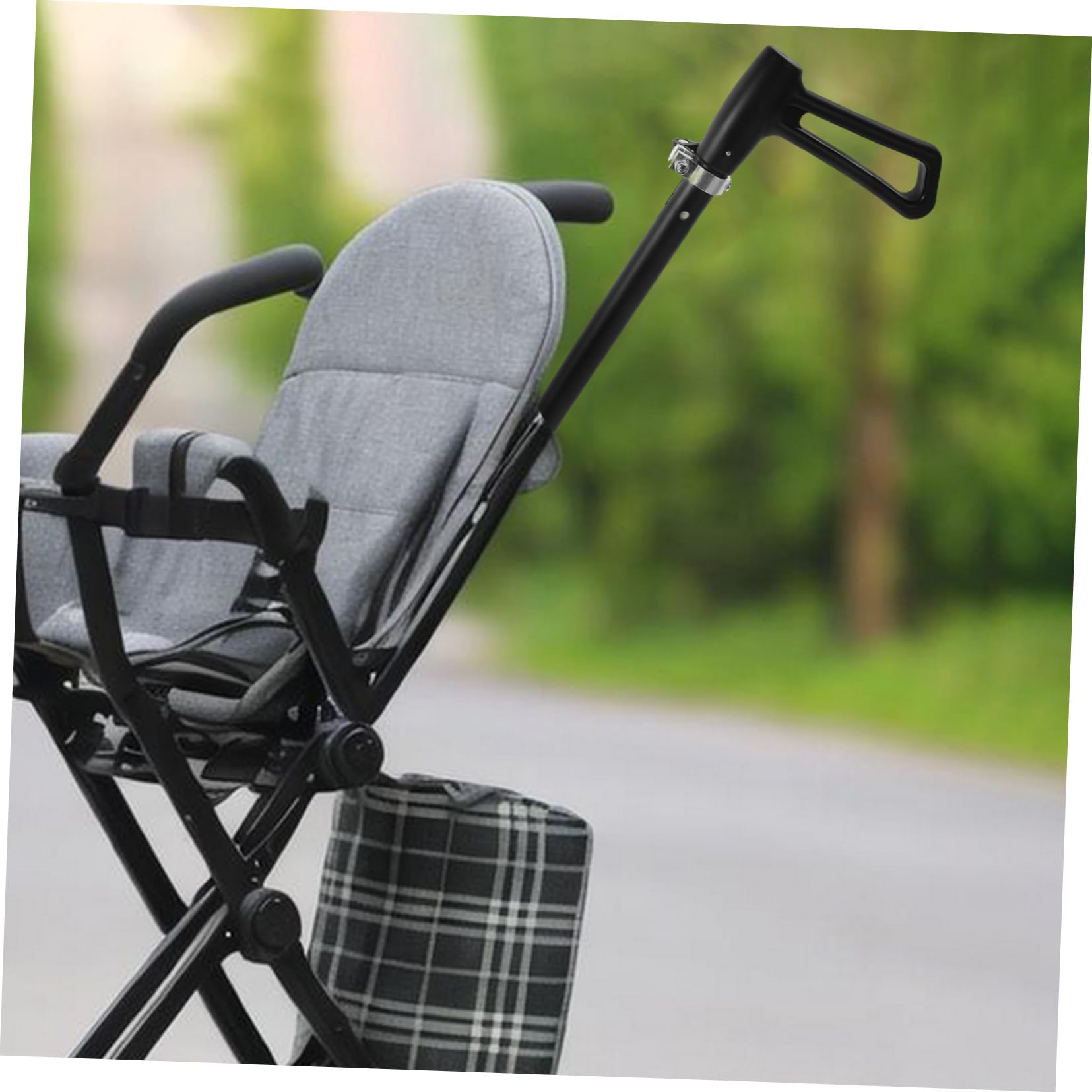 Abaodam Maniglia di Ricambio per Passeggino e Carrozzina in Plastico e Lega, Design a Sgancio Rapido, Accessorio Nero per Genitori e Ragazzo Ragazza