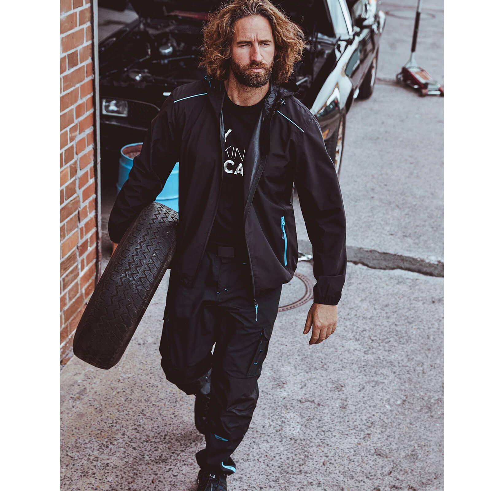 Terrax Workwear Herren Arbeitshose in sportlicher Form - Bundhose für die Arbeit mit reflektierenden Details