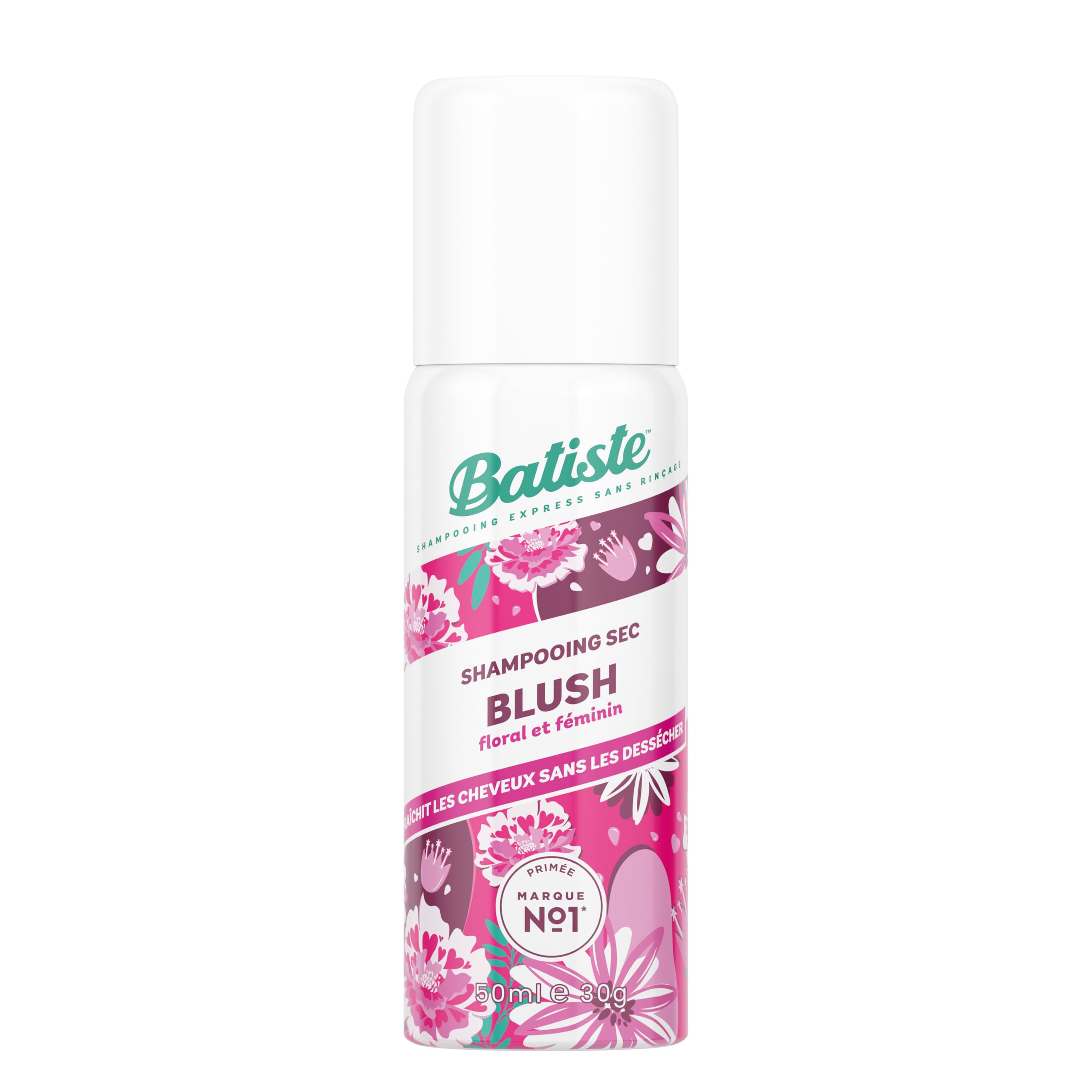 Batiste Shampooing Sec Blush Format Voyage - Rafraîchit Durablement les Cheveux et Apporte du Volume - Parfum Floral - 50ml
