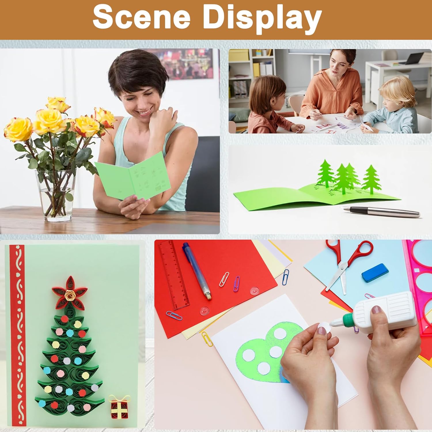 300 Sheets Light Green Cardstock 8.5 x 11 Craft Paper, 75lb Thick Christmas Paper Card Stock for DIY Cards Making, Thank You Cards, Party Invitations, School Scrapbooking