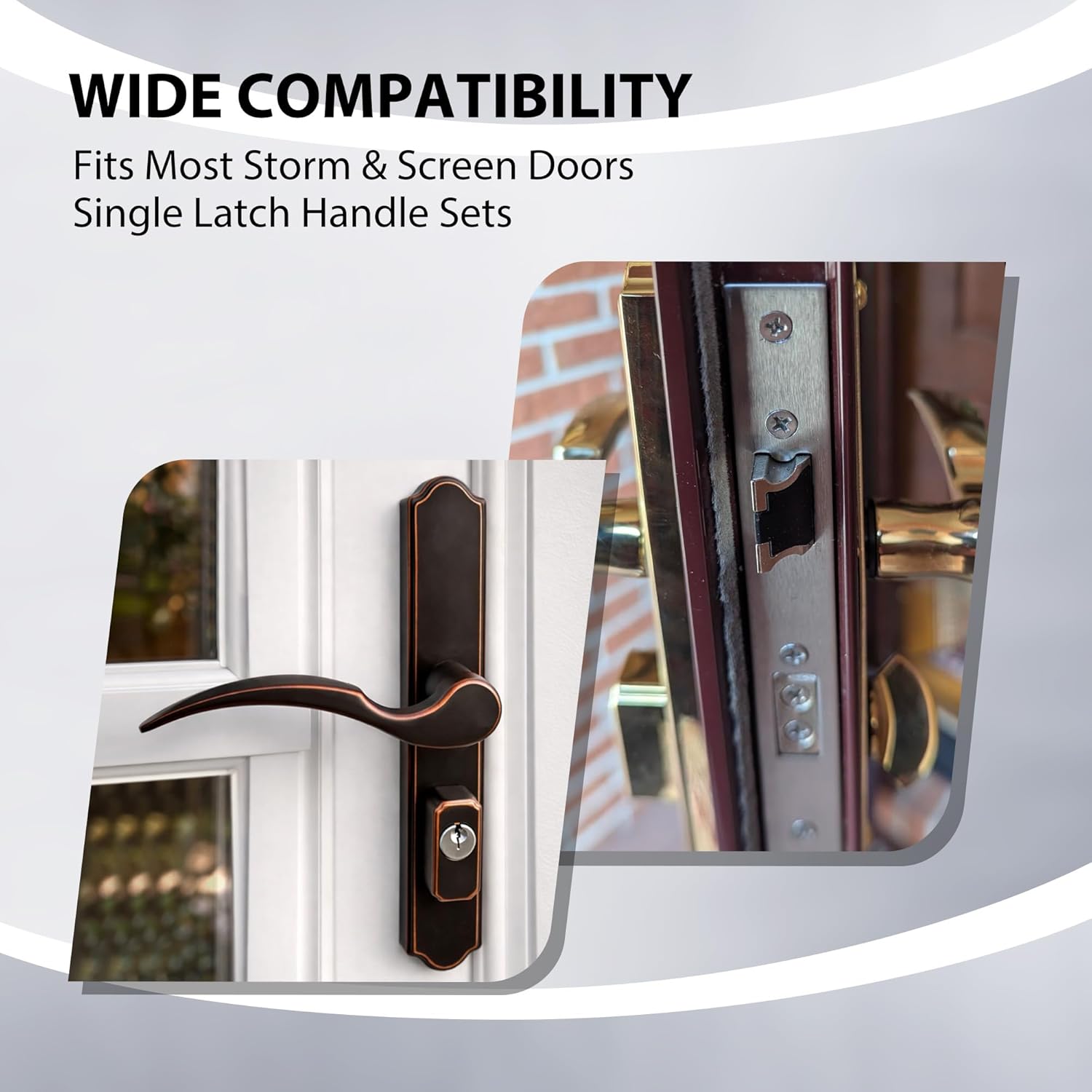 House Guard Storm Door Lock Body Replacement Only, Adjustable 0.87 & 1.02 Inch Backset, Single Latch Mechanism, Fits Most Storm & Screen Door Handles (Latch Only, Handle Not Included)