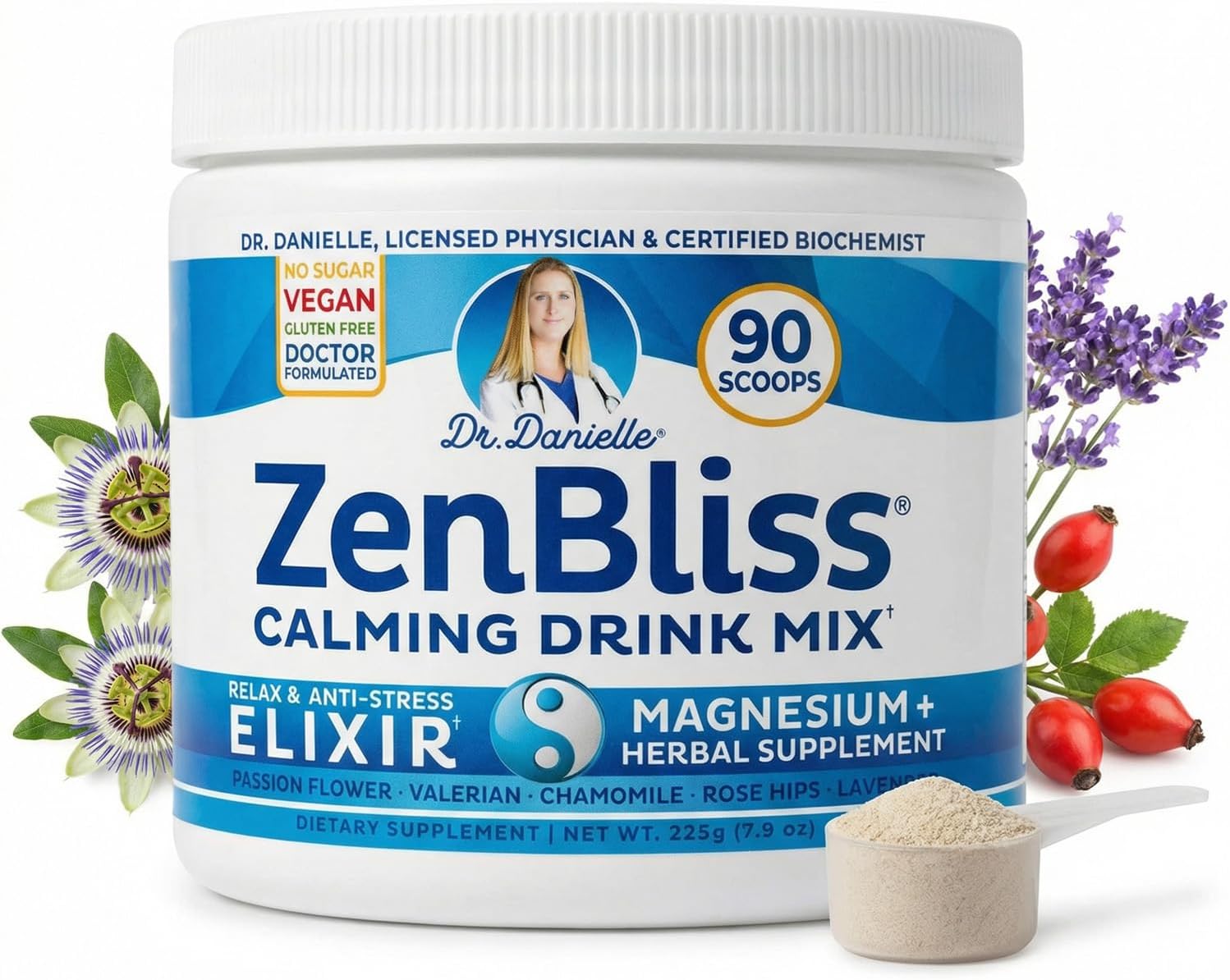 Zenbliss Calming Magnesium Drink Mix for Relaxation & Muscle Comfort – Magnes...