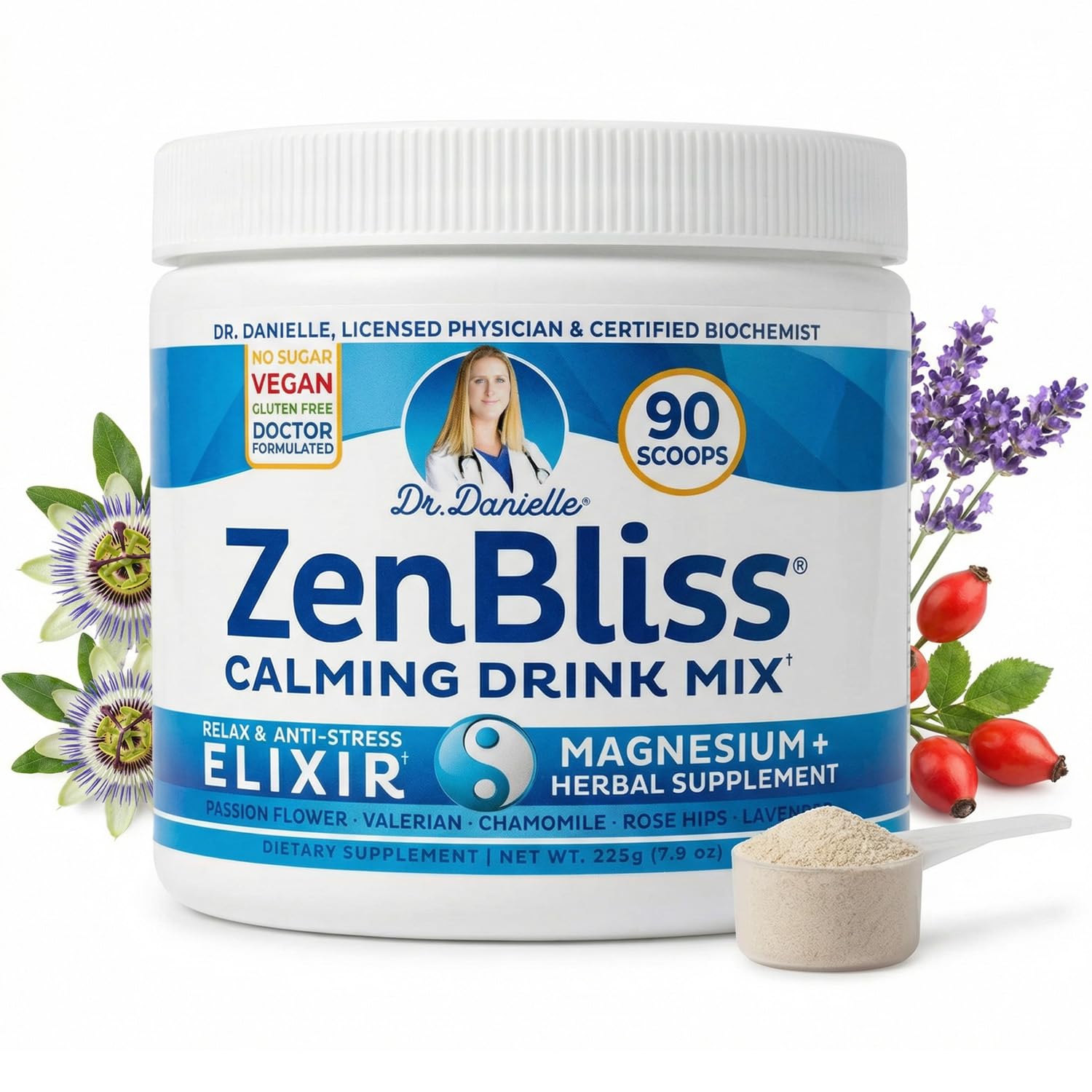 Doctor Danielle Zenbliss - Calming Magnesium Relaxation Drink Mix with Passion Flower and More - by Dr.