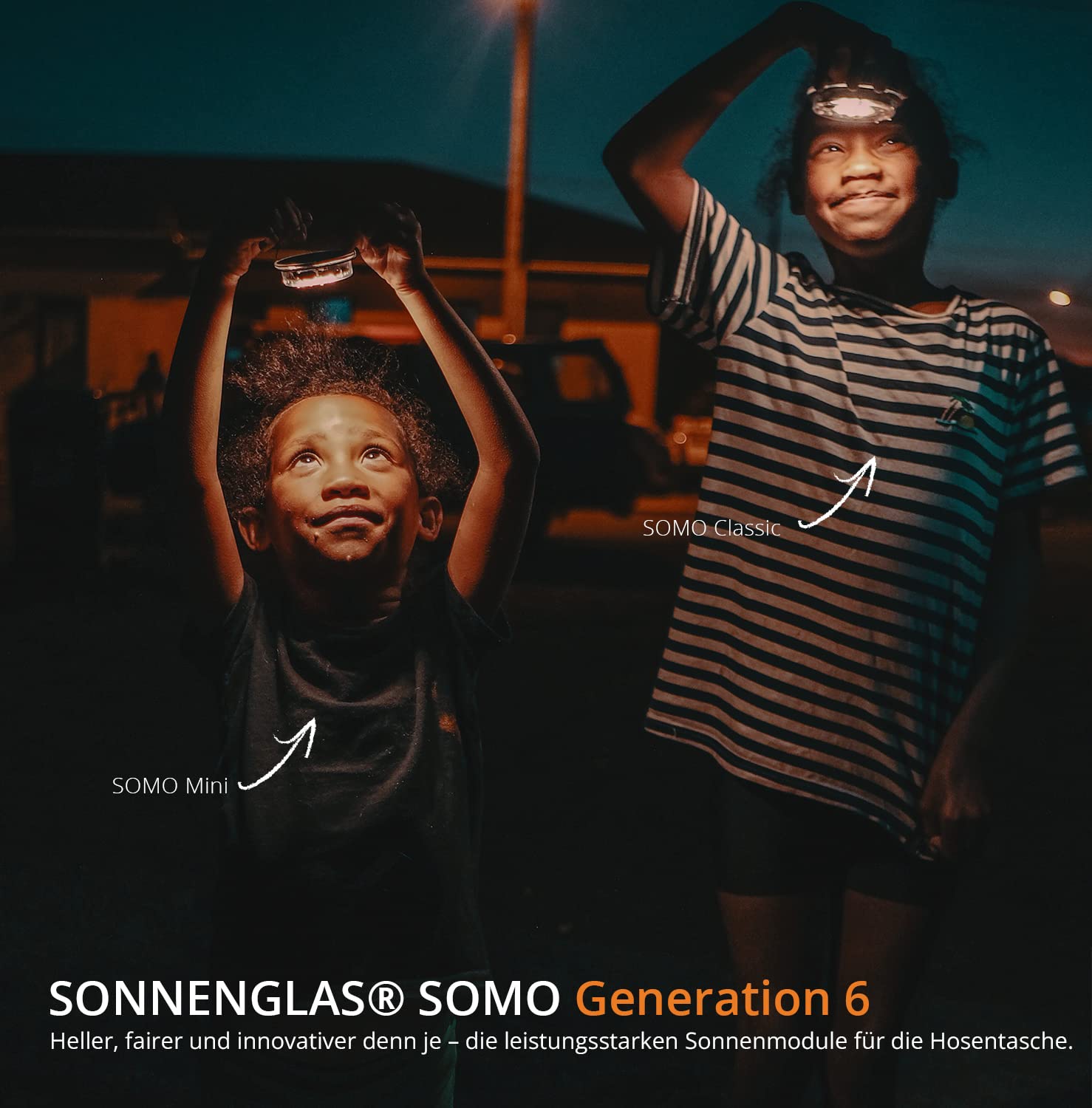 SONNENGLAS Modulo solare SOMO Classic (Gen6) | Lampada solare compatta | USB-C | Commercio equo dal Sud Africa