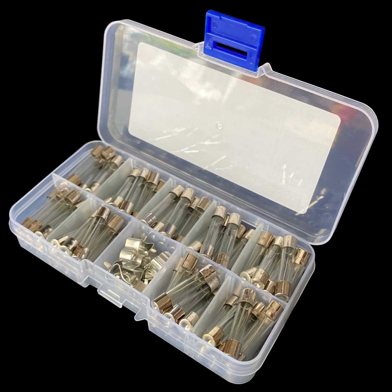Fusible 72 unids/lote 6 * 30mm fusible de tubo de vidrio de soplado rápido Kit surtido fusibles de vidrio de soplado rápido 250V