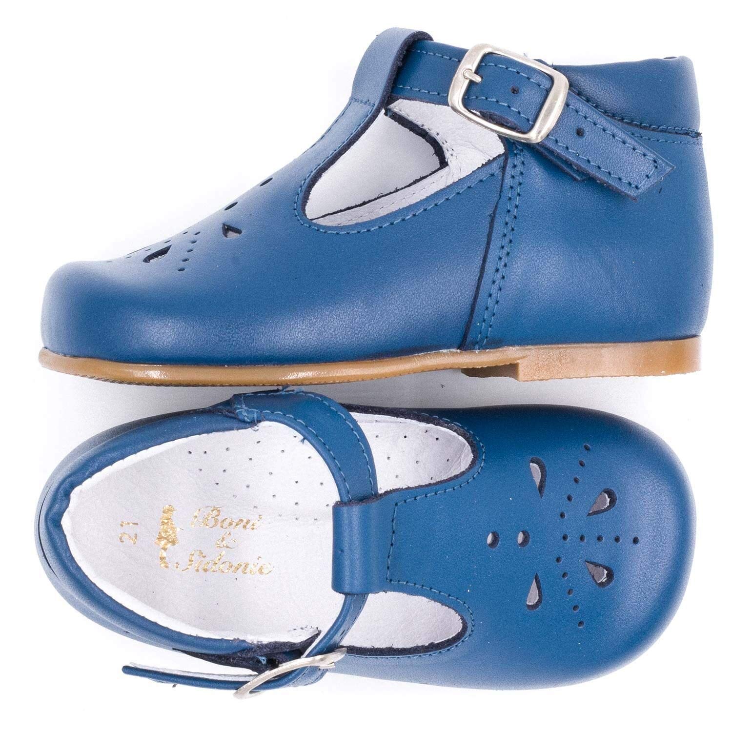 Boni & Sidonie - Zapatos para bebé, Azul (azul), 22 EU
