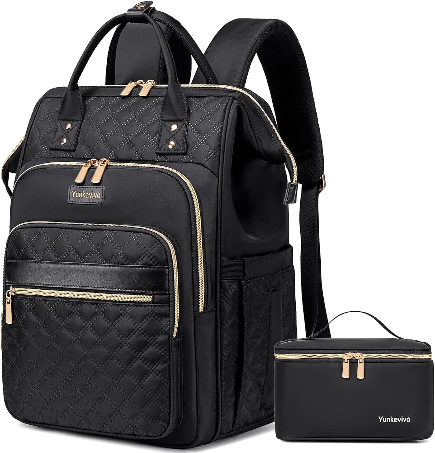 Lunch Backpack for Women, 15.6 Inch Laptop Backpack for Womens Stylish Nurse, Teacher Work Back pack with Lunch Box Insulated Backpacks Cooler for Women Men Travel Camping Picnics