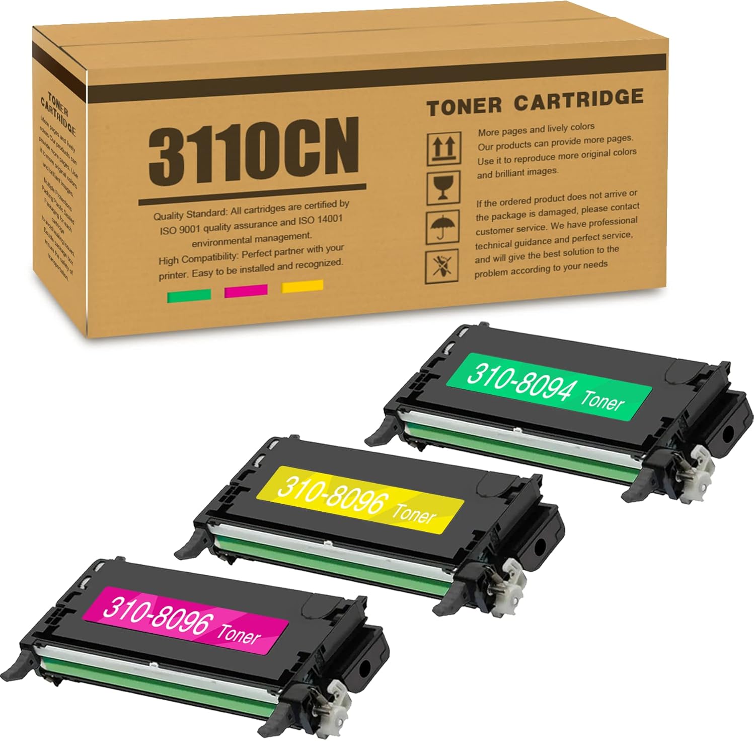3Pack 3110CN Toner Cartridge Replacement for Dell 3110CN