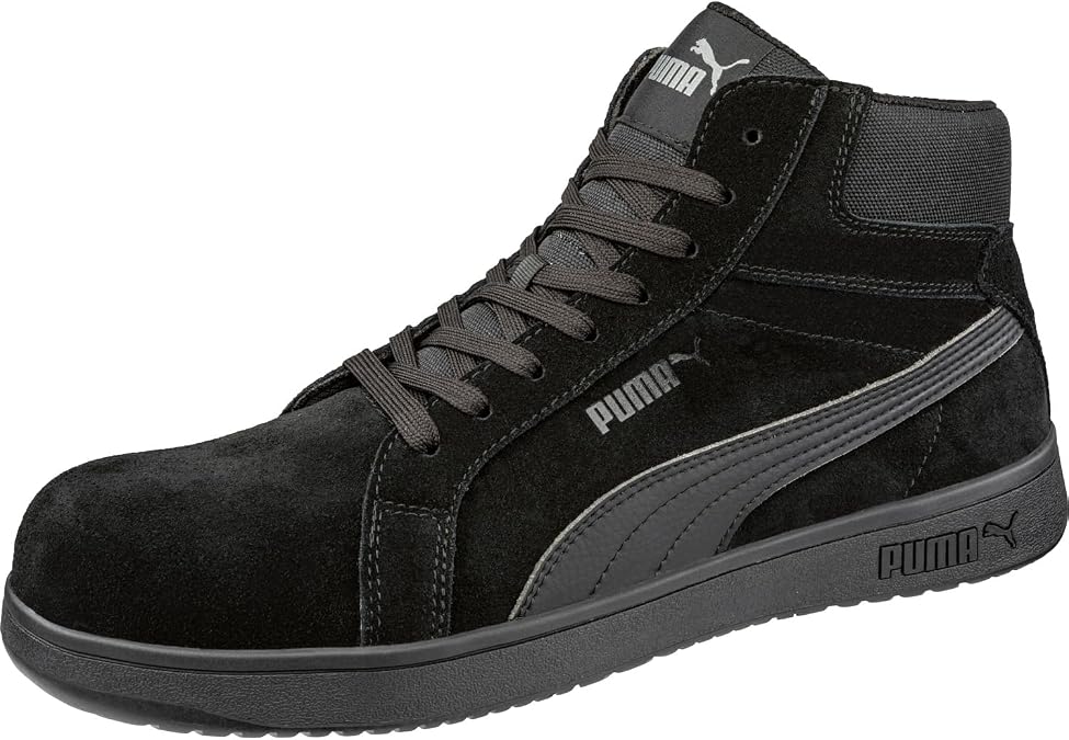 puma suede black high top