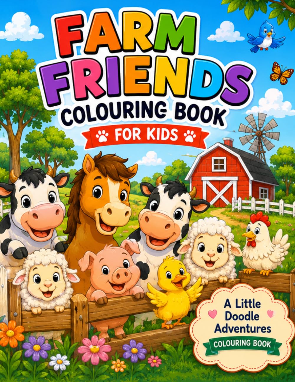 Farm Friends: A Little Doodle Adventures Colouring Book