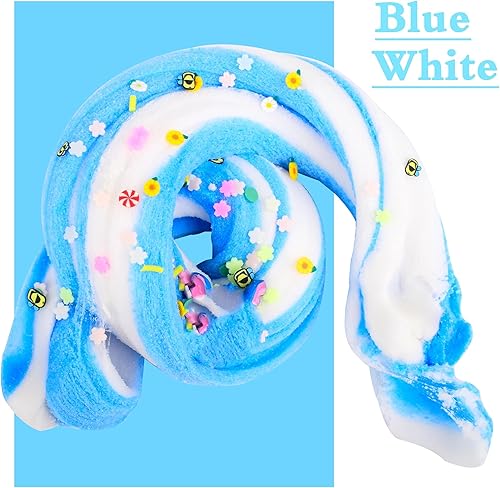 Miniatura 4 de Paquete de 2 Kits de Slime de Nube con Pastel Azul y Dijes Rosados, Suministros de Slime DIY Perfumados para Niñas y Niños, Juguete Antiestrés para