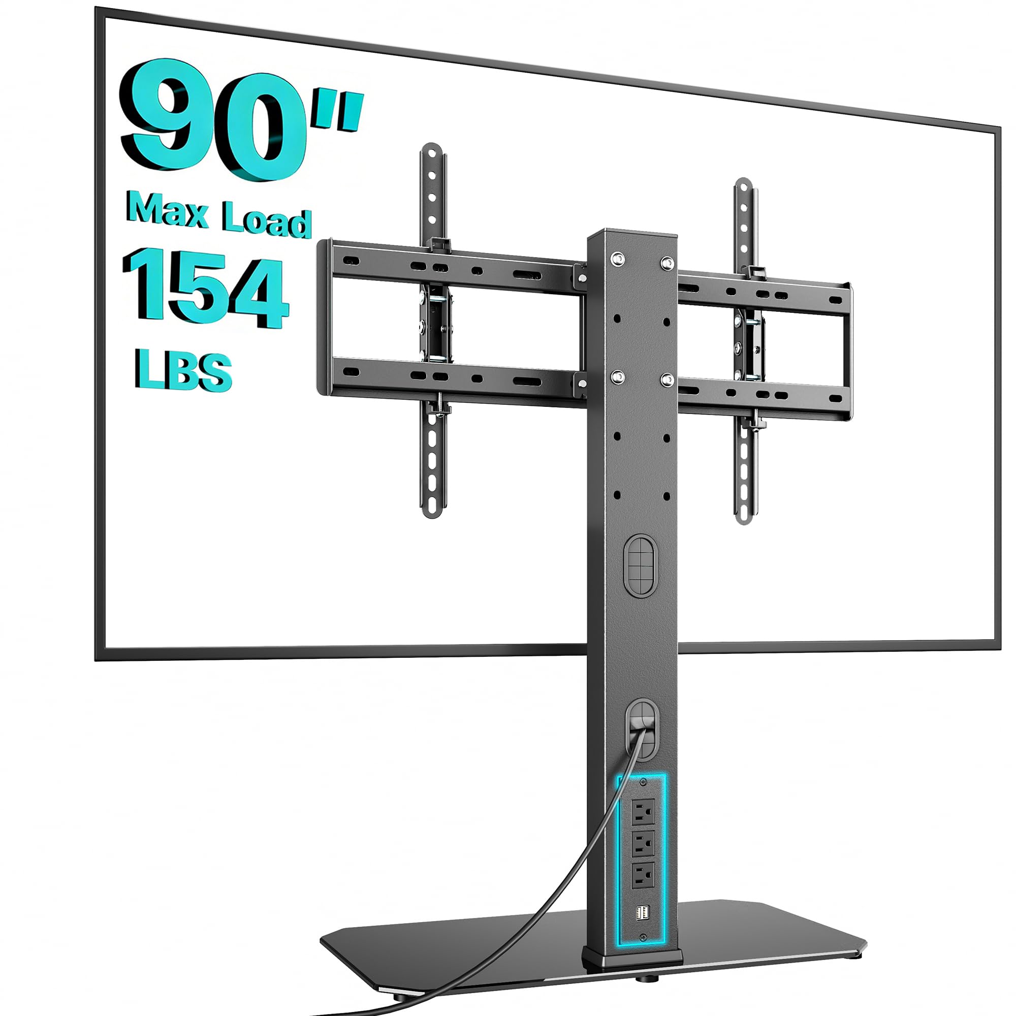 Amazon.com: Pegzone Universal TV Stand Swivel with Power Outlet