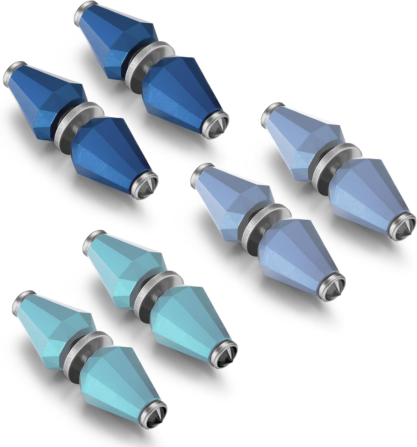 3 Pairs Trendy Colorful Jewelry Set for Women or Men, Versatile Wear As Stud Earrings or Brooch Pin, Lightweight Aluminum Alloy Inlay With Gemstones, Hypoallergenic Titanium Studs