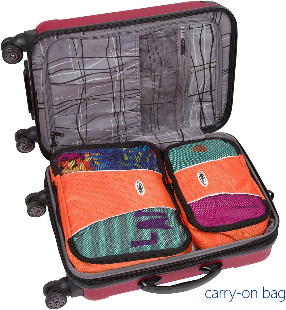 Travel Packing Cubes Set of 3 Luggage Organizer Bags By TrekReady - Plus Bonus Liquids Bag