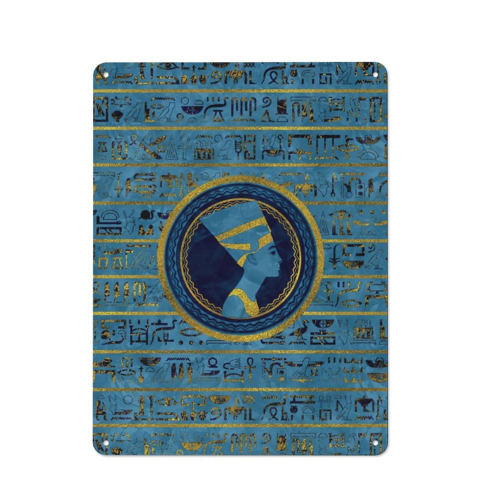 Junmoney Egyptian Ornament For Lounge Or Reading Corner, Retro Metal Sign 40X30cm, For Metal Sign Collectors, For Garage And Workshop Walls