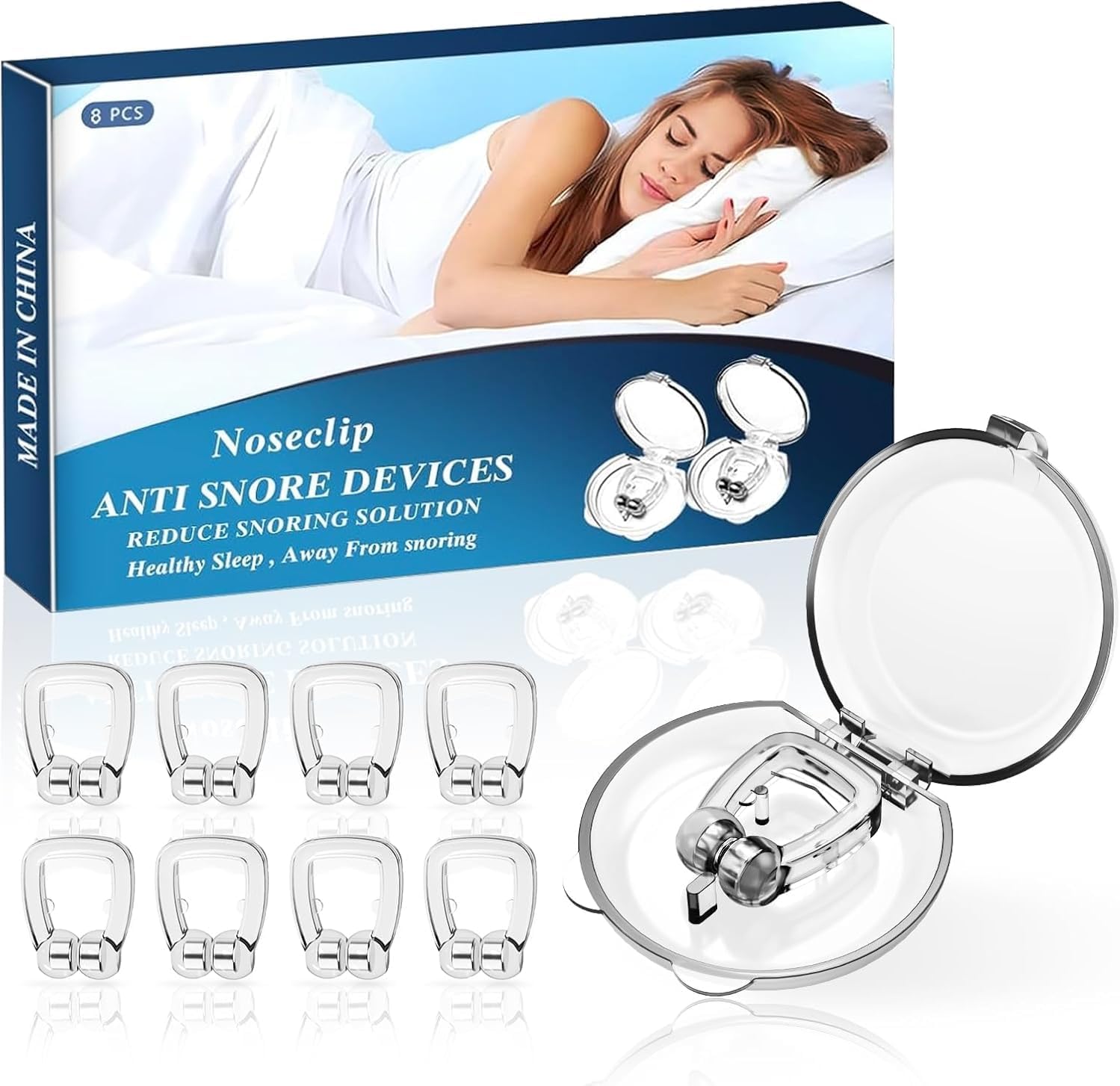 Anti Snoring Devices,Sleep Clips snoring,Snoring Nose Clip,Snore Stopper,Anti snoring Nose Clip,Silicone Magnetic Suction Anti snoring Devices,Snoring Solution，8 PCS