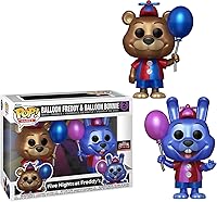 Vista 2 de Freddy's Balloon Pop Figura exclusiva de Freddy Five Night's at Freddy's Shift espeluznante Pizzeria Bonnie metálico, paquete de 2