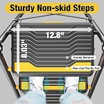Urackify 4 Step Ladder, Heavy-Duty 330lb Capacity, Wide Anti-Slip Steps & Secure Handrail Compact, Folding Step Stool Portable Design for Home, Kitchen, Office, Pantry, Closet Use, Black