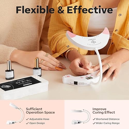 Miniatura 3 de Modelones Lámpara de uñas LED UV 2024, luz UV para uñas de gel, lámpara UV de cuello de ganso para uñas, secador de uñas de 48 W para esmalte de