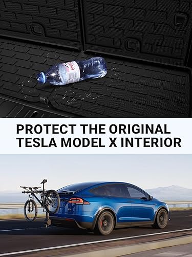 Miniatura 8 de BASENOR 11 alfombrillas para suelo de Tesla modelo Y, material 3D, alfombrillas de carga para todo tipo de clima, alfombrillas antideslizantes para