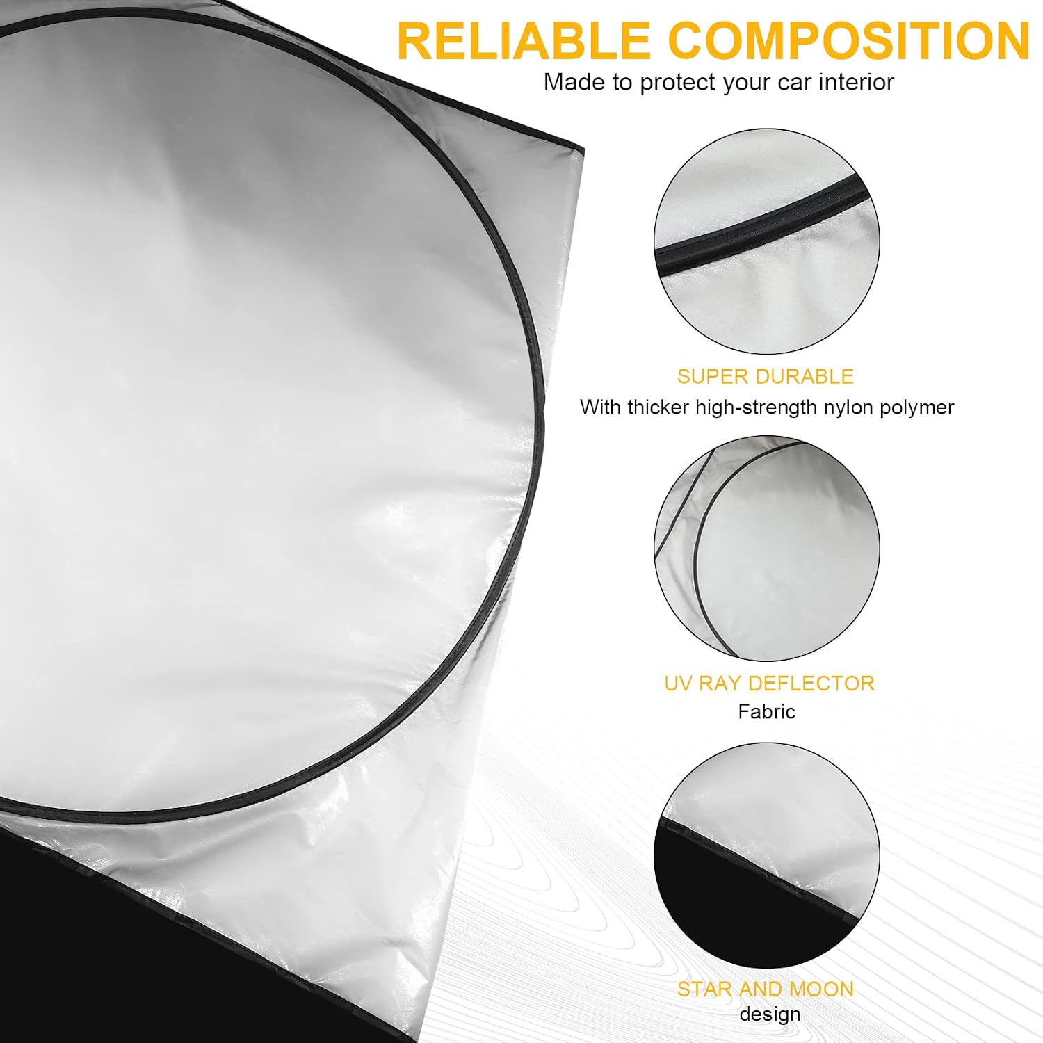 Car Sun Shade Windshield Car Window Shades car Shade Front Windshield Against Uv Rays for Heat Combination of The Front and Side Window Sunshades Shield (Skeleton)