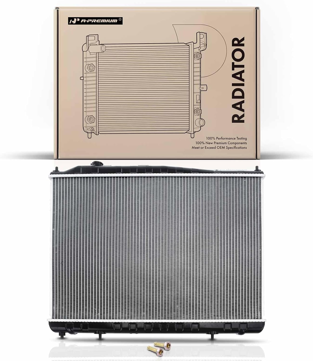 A-Premium Engine Coolant Radiator Assembly with Transmission Oil Cooler Compatible with Infiniti QX4 2000-2003 & Nissan Pathfinder 2001-2004, Automatic Transmission, Replace# 214100W810, 214604W000