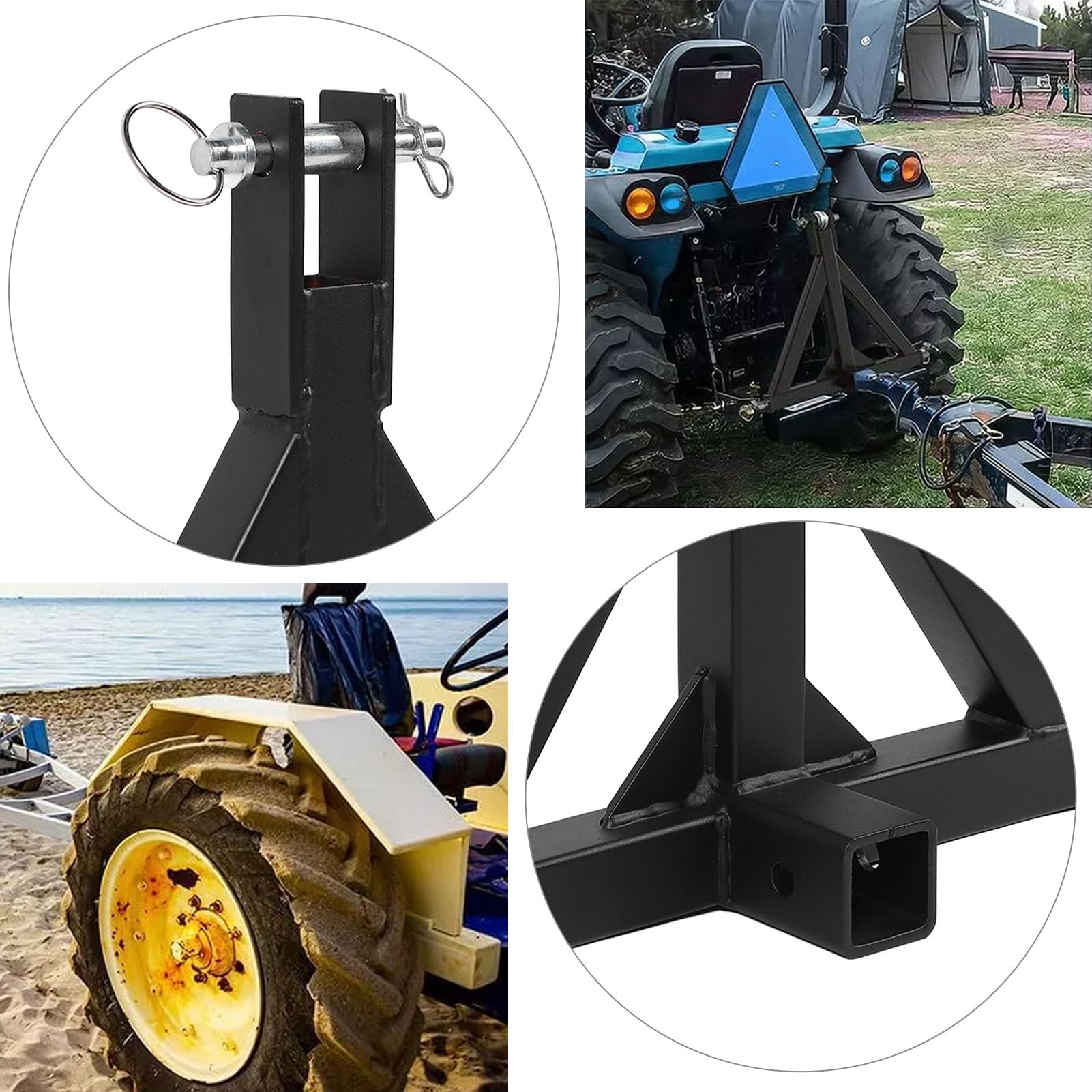 CHICIRIS Enganche de Remolque de 3 Puntos, Receptor de 2 Pulgadas, Enganche Rápido, Adaptador de Barra de Tiro de Tractor de Fuerza de Tracción de 3000 Libras para Tractores de Clase 1