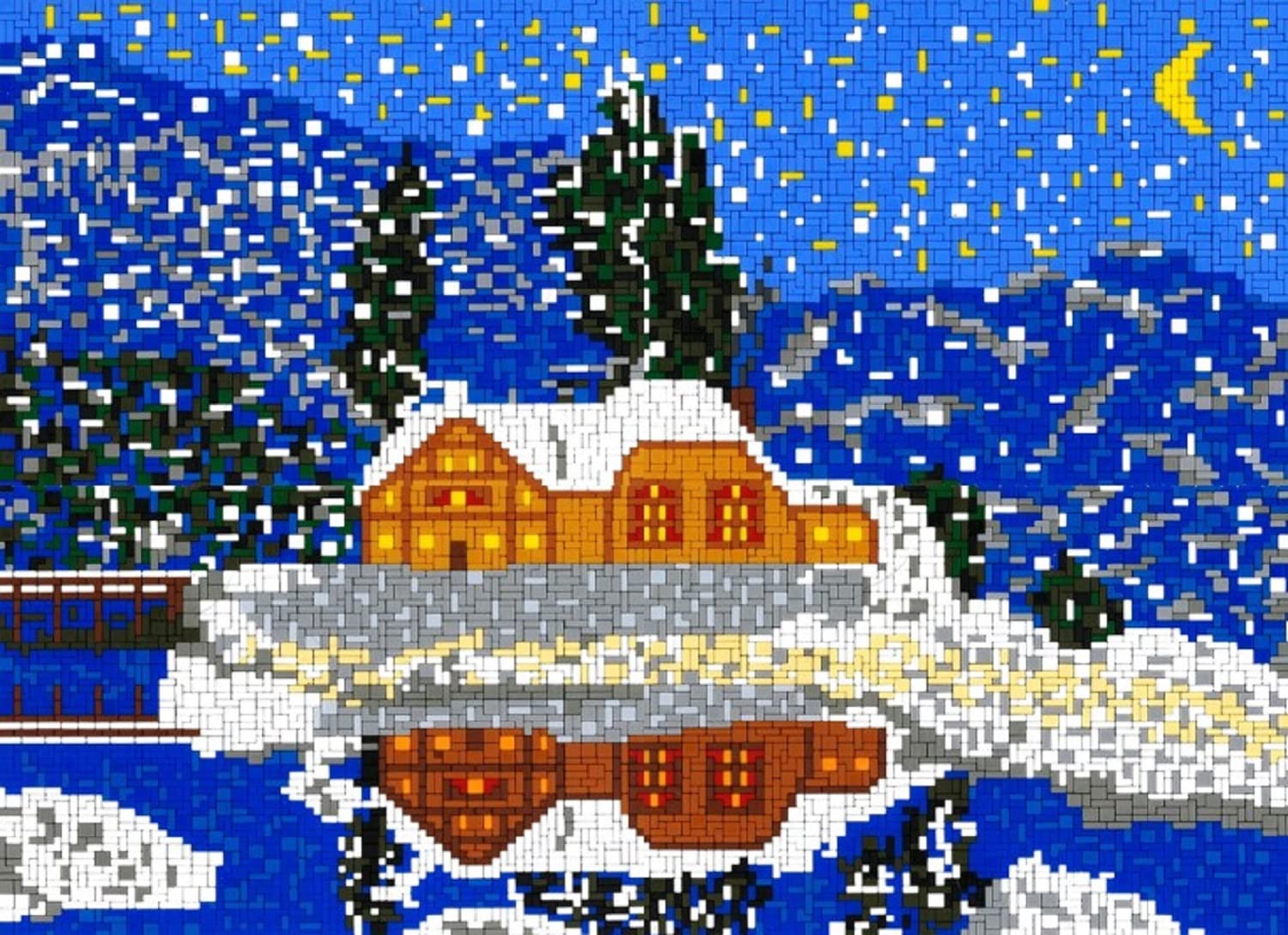 stickit Mini Stecksystem Verschneites Haus am See, ca. 8.800 Teile