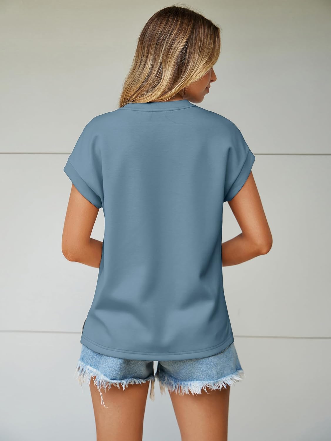 Glamaker Women Cap Sleeve Basic Tops Crewneck Striped Tee Shirts Summer Short Sleeve T-Shirt Casual Fashion Clothes 2026 - Image 3