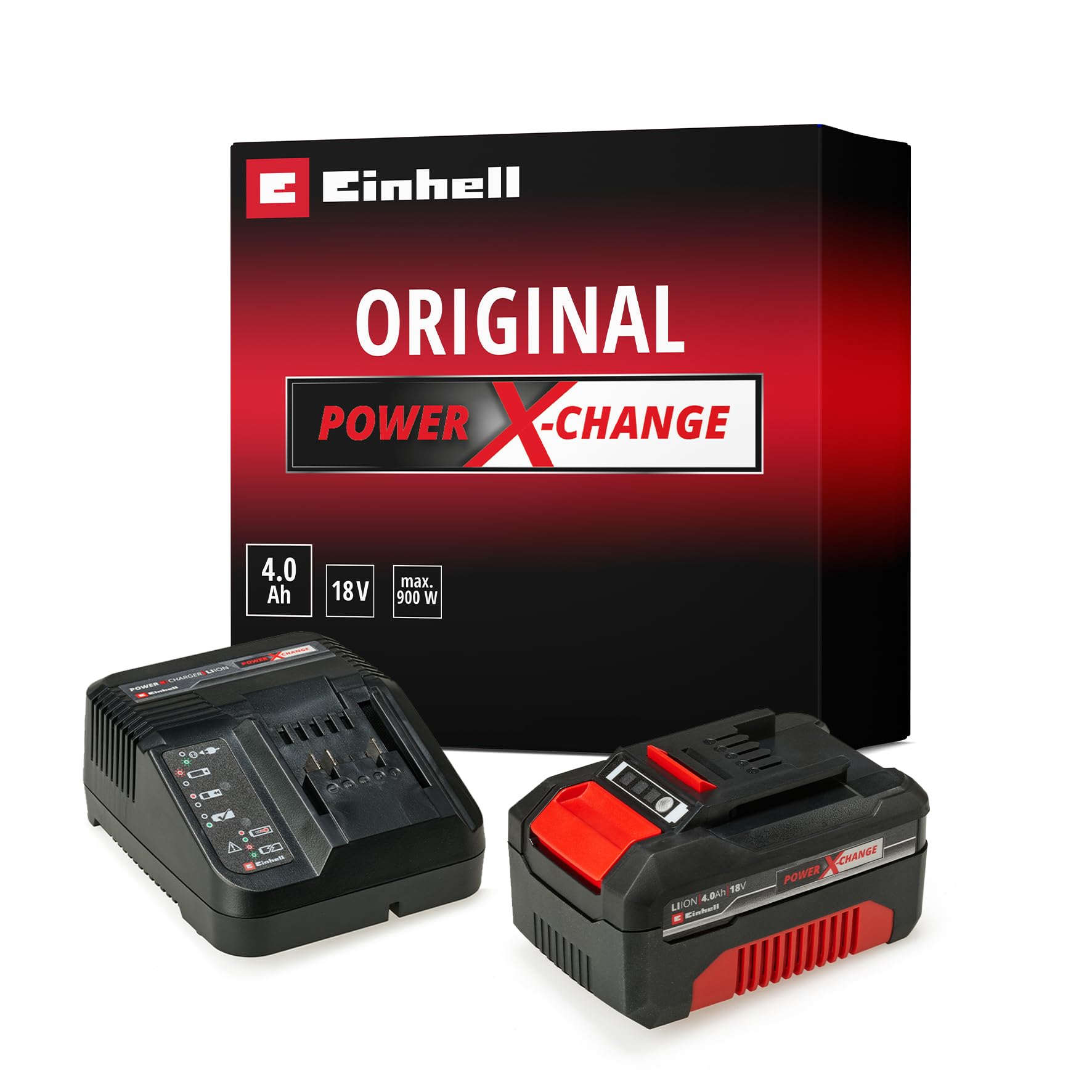 Einhell 4512042 Power-X-Change Starter Kit, Caricabatteria e Batteria da 4000 Mah Li-Ion